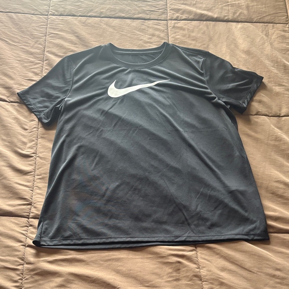 Nike Black Short Sleeve Dri-FIT Tee with White Swoosh